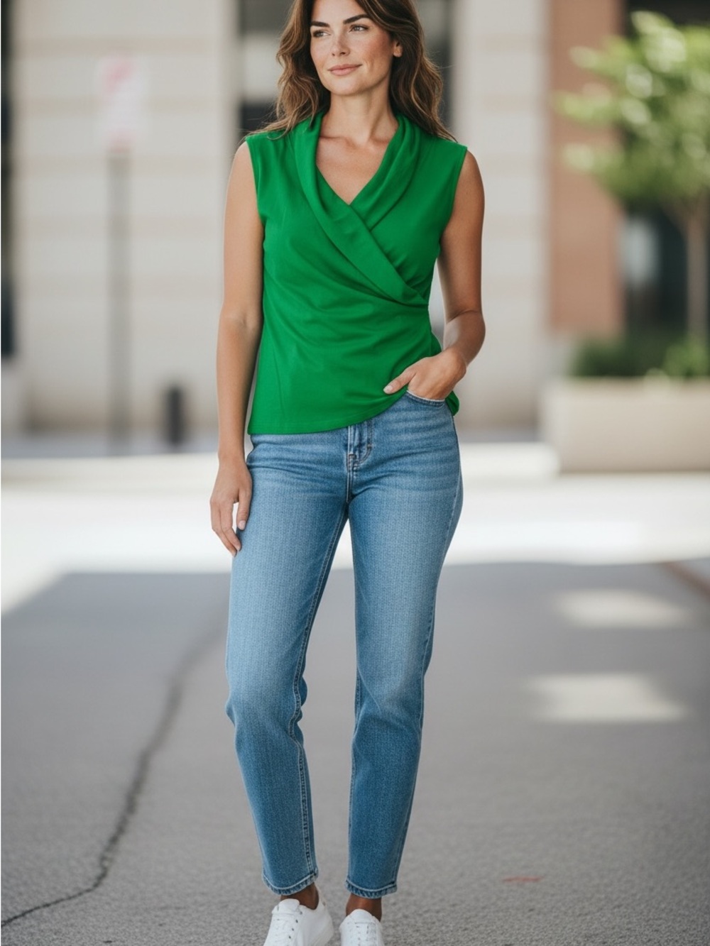 Velvet by Graham & Spencer Vibrant Green Sleeveless Top